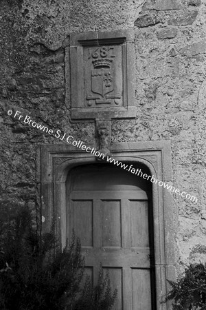 GORMANSTOWN CASTLE  THE CHAPEL DETAIL OF DOOR AND JANSENIST CROSS